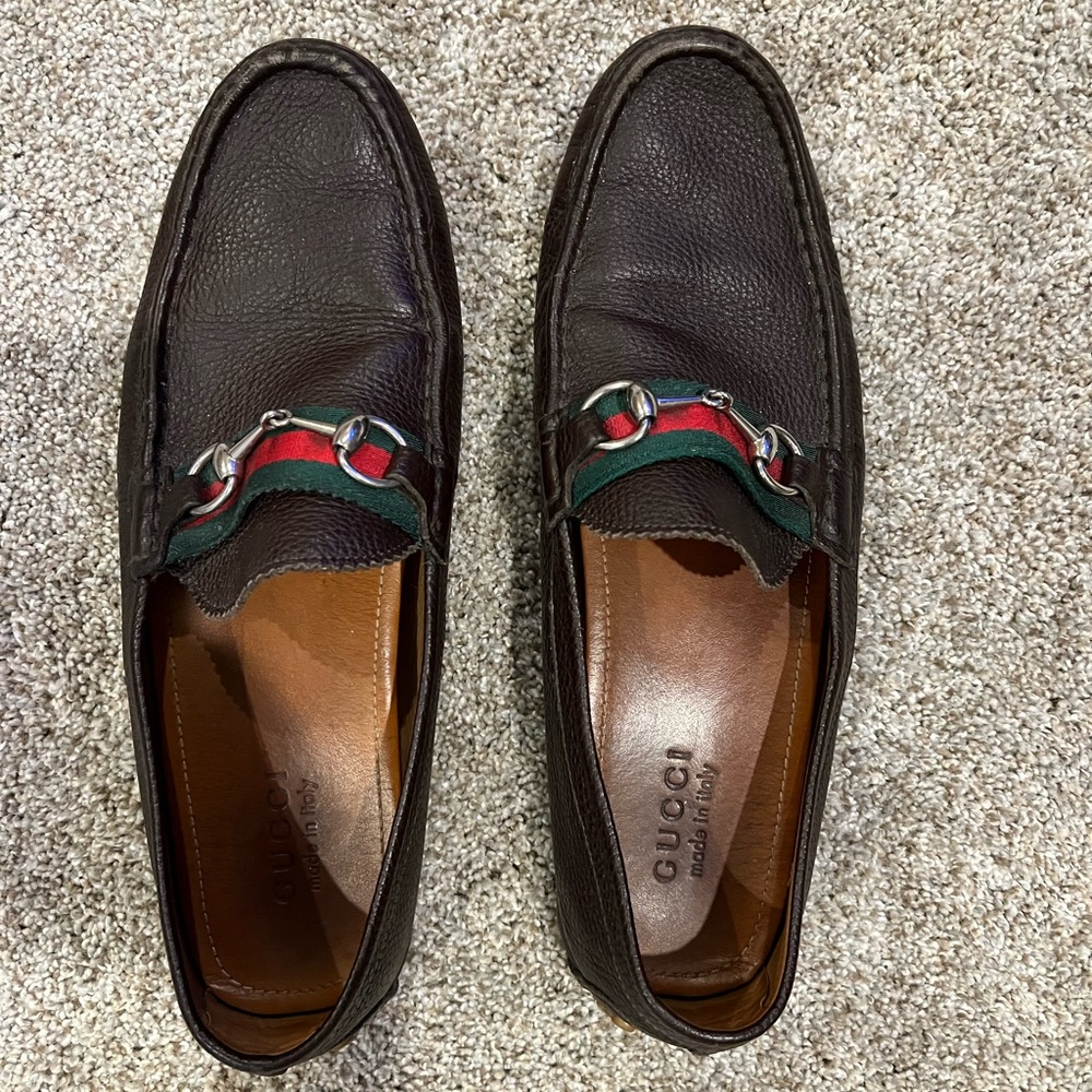 Gucci Dark Leather Loafers